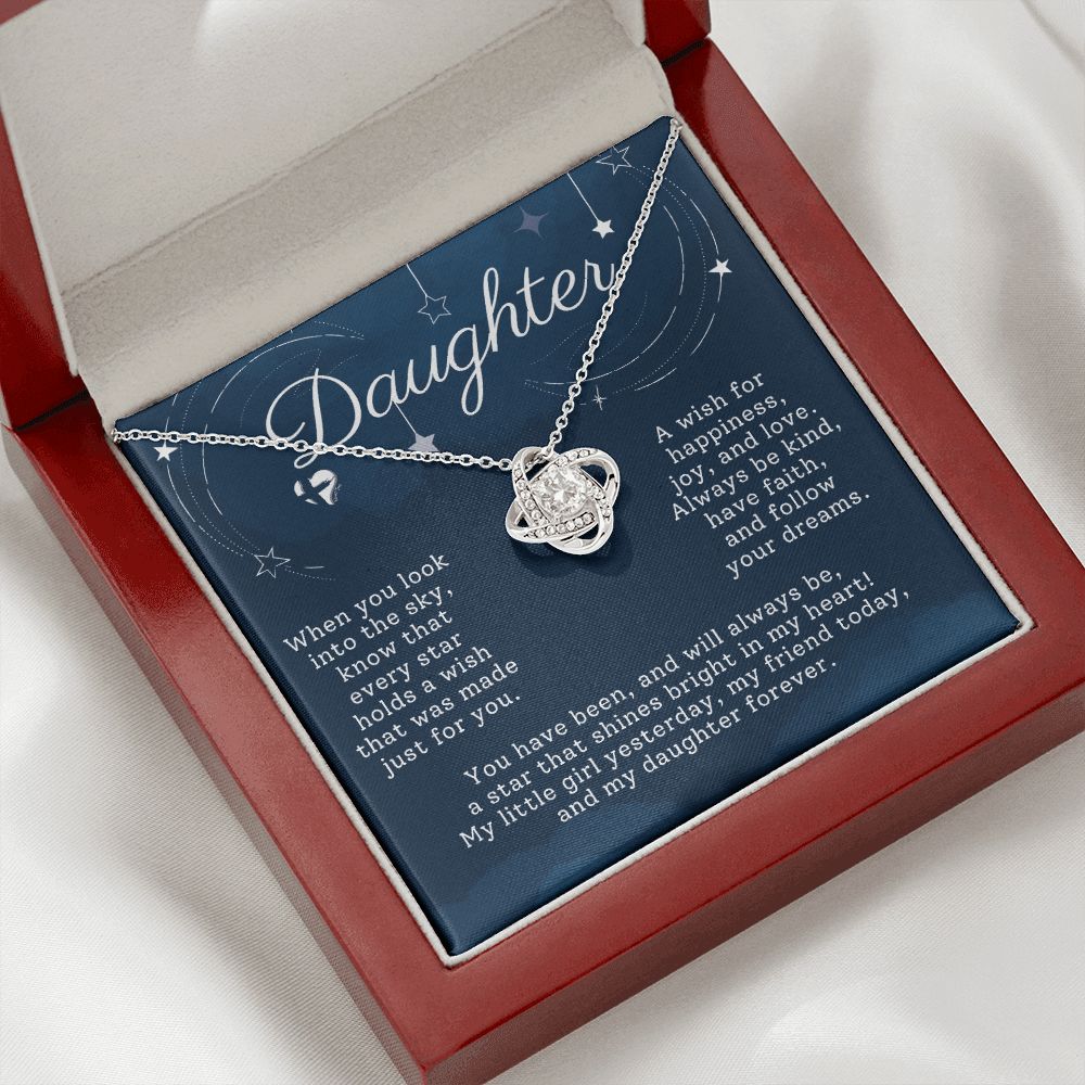 Daughter - Bright Star In My Heart - Love Knot HGF#197LK Jewelry 