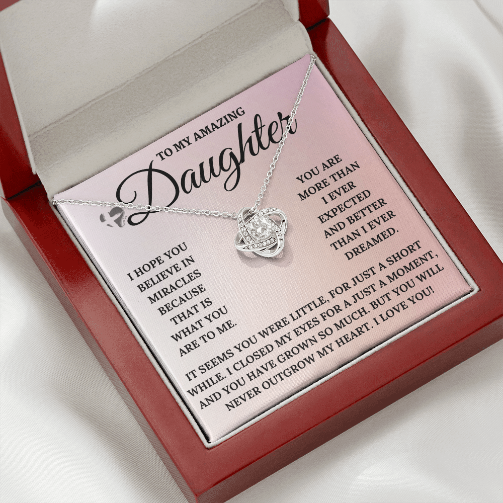Daughter - My Miracle - Love Knot S&G HGF#126LK Jewelry 