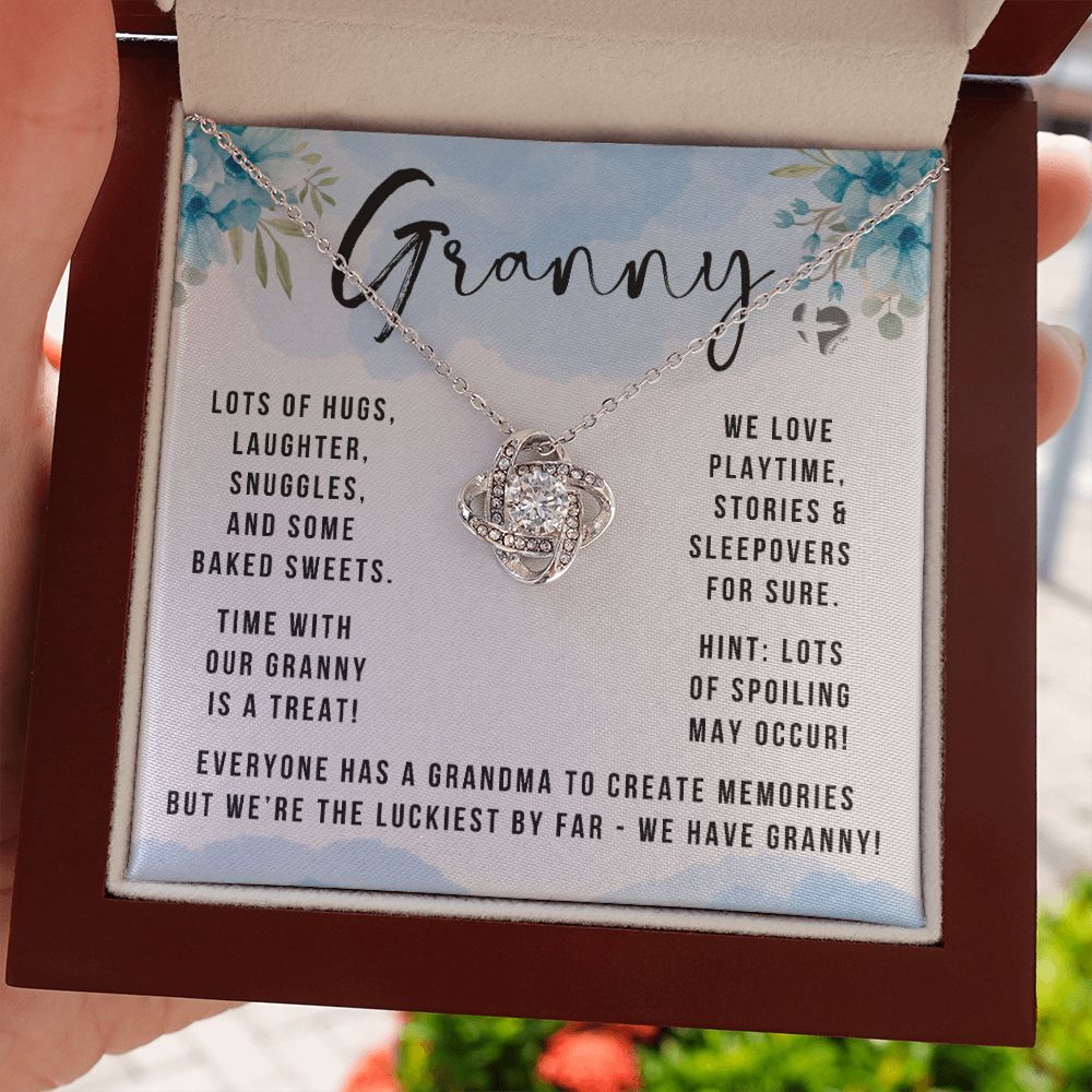 Granny - The Luckiest By Far - Love Knot HGF#150LK Jewelry 14K White Gold Finish Luxury Box 