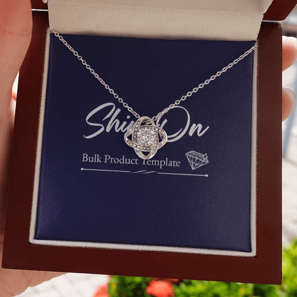 Love Knot S&G Jewelry 14K White Gold Finish Luxury Box 