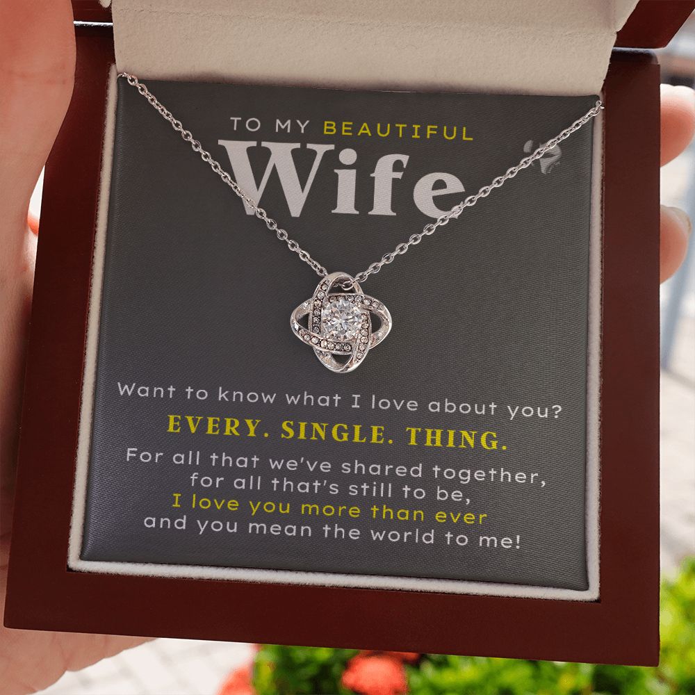 HGF#206LKv2 Beautiful Wife - Every Single Thing Jewelry 14K White Gold Finish Luxury Box 
