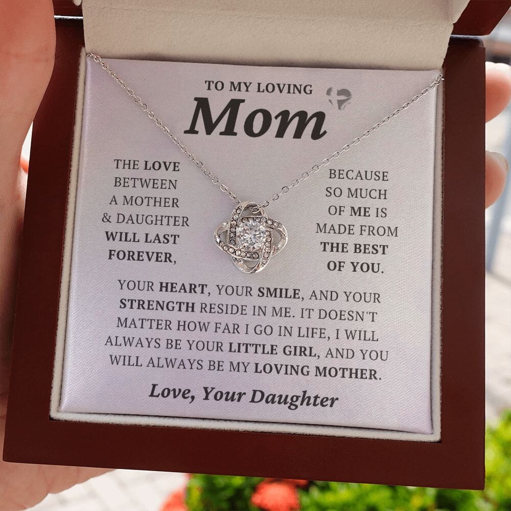 Mom From Daughter - I'm The Best Of You - Love Knot HGF#243LK Jewelry 14K White Gold Finish Luxury Box 
