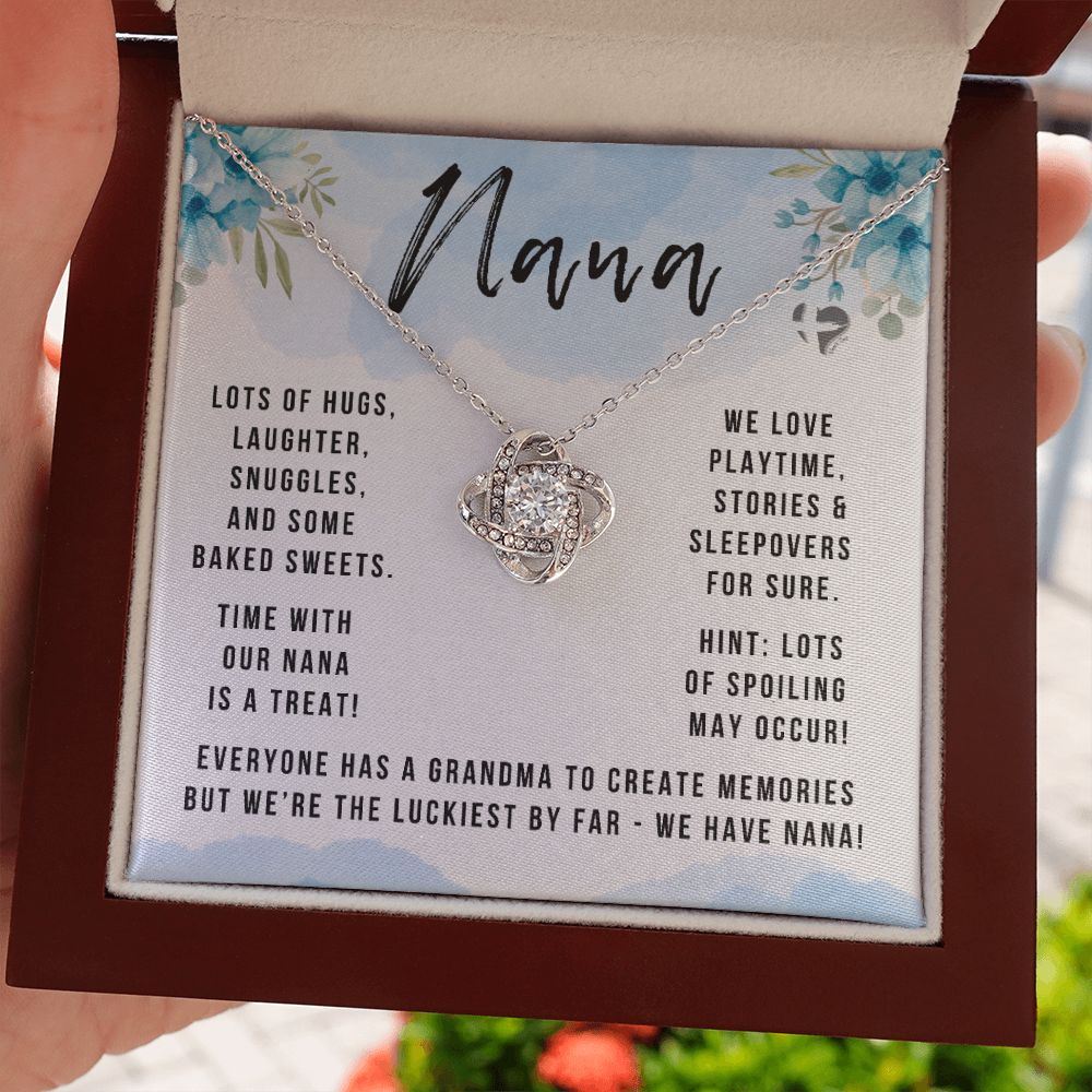 For Nana - The Luckiest By Far - Love Knot HGF#147LK Jewelry 14K White Gold Finish Luxury Box 