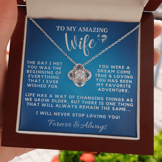 Amazing Wife - Everything I Wished For - Love Knot S&G HGF#121LK Jewelry 