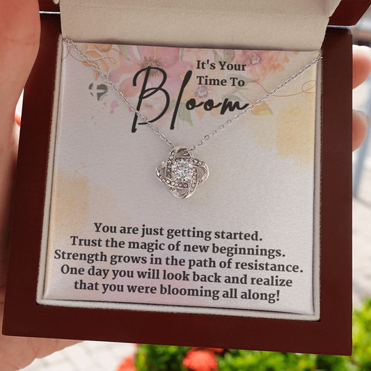 Bloom Into New Beginnings - Love Knot HGF#158AB Jewelry 14K White Gold Finish Luxury Box 