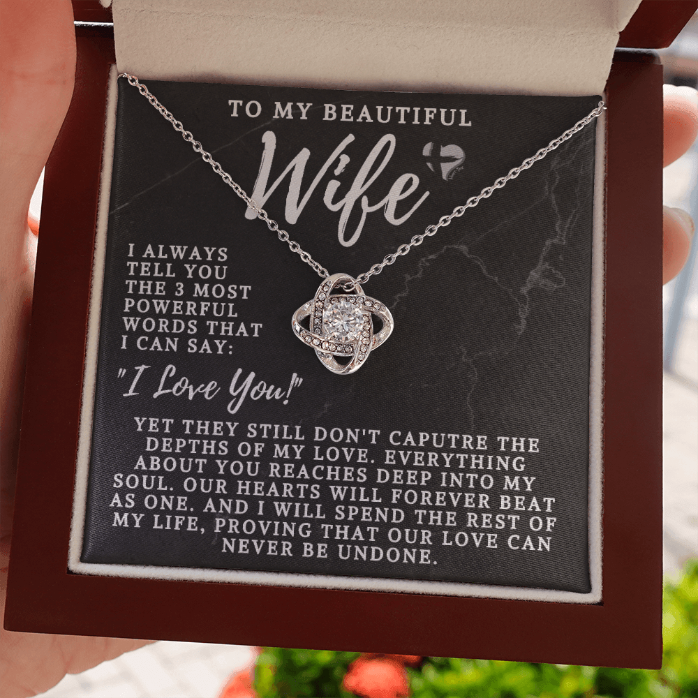 Wife - The 3 Most Powerful Words - Love Knot HGF#106LKSG Jewelry 