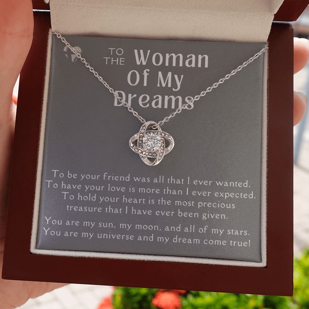 Woman Of My Dreams - My Universe - Love Knot HGF#170LK Jewelry 14K White Gold Finish Luxury Box 