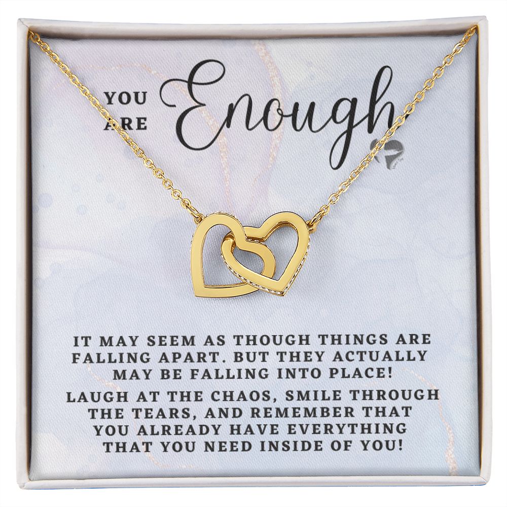 You Are Enough - Interlocking Hearts HGF#161IH Jewelry 18K Yellow Gold Finish Standard Box 