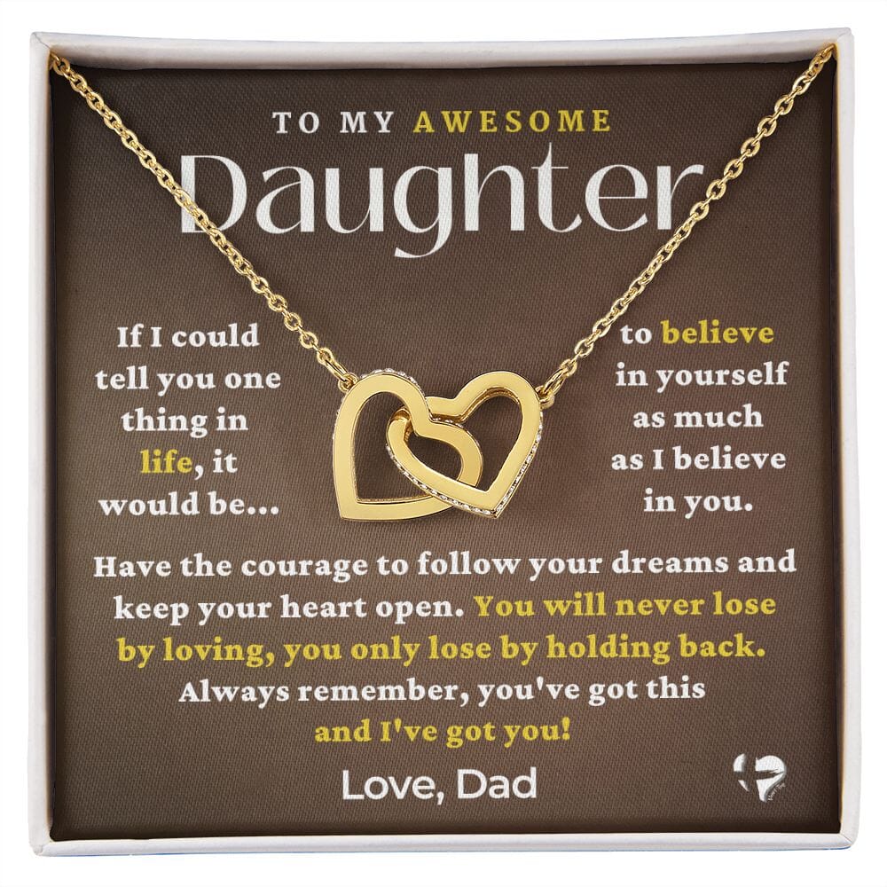 HGF#229IHv2 Daughter - You've Got This pop Interlock Hearts S&G Jewelry 18K Yellow Gold Finish Standard Box 
