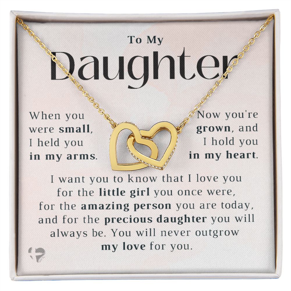 Daughter - In My Heart - Interlocking Hearts HGF#223IH Jewelry 18K Yellow Gold Finish Standard Box 