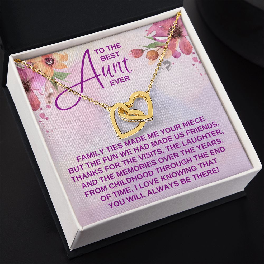 Best Aunt Ever - We're Family And Friends - Interlocking Hearts HGF#154ih Jewelry 