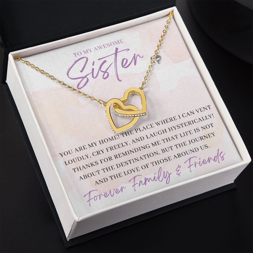 Awesome Sister - You Are My Home - Interlocking Hearts HGF#180IH Jewelry 
