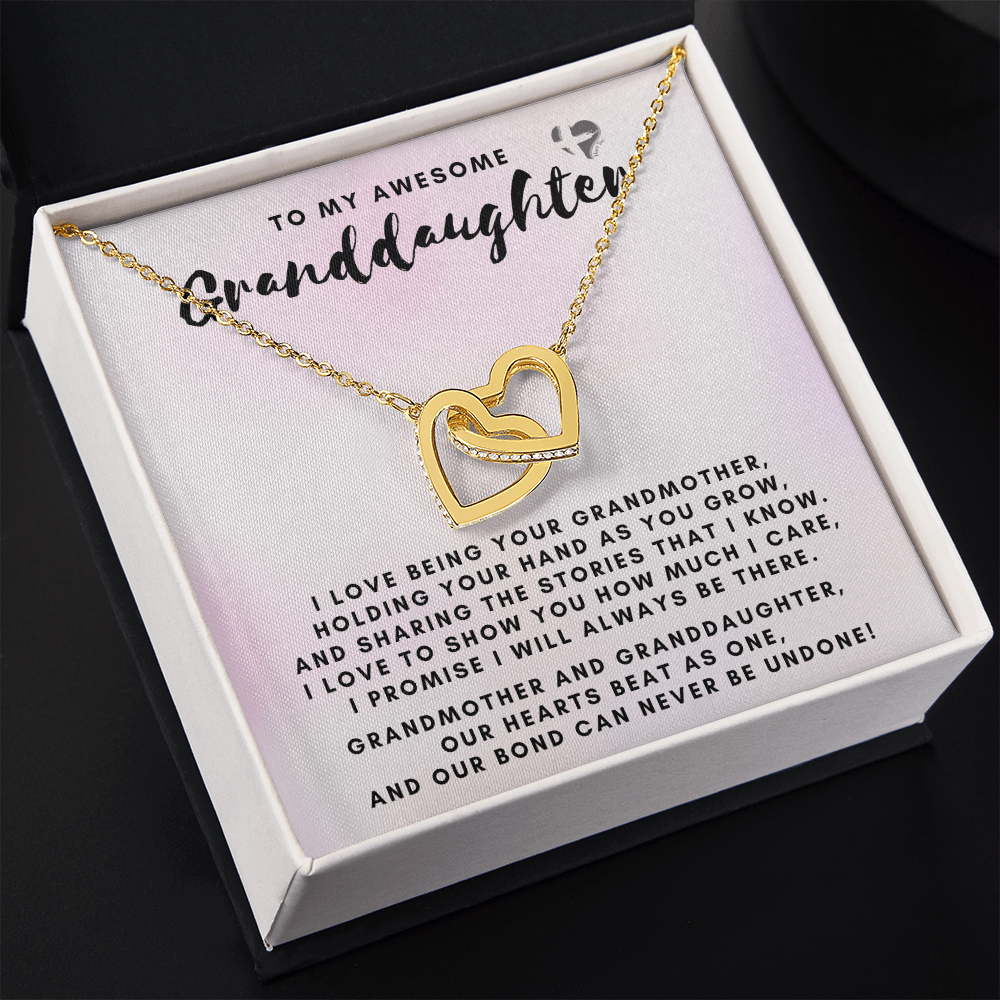 Granddaughter - Our Bond Never Undone - Interlocking Hearts S&G HGF#130IH Jewelry 