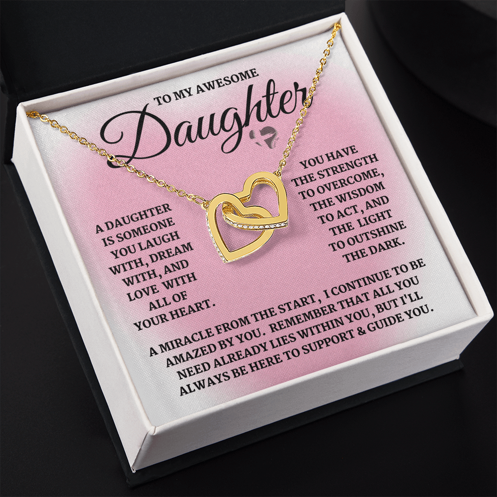 Daughter - Laugh, Dream, Love - Interlocking Hearts S&G HGF#124IHb1 Jewelry 