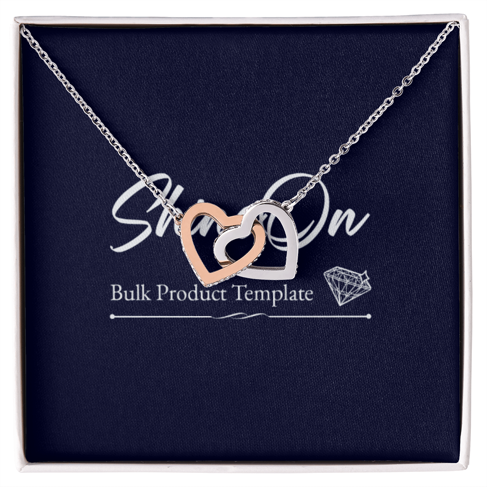 Interlock Hearts S&G Jewelry Polished Stainless Steel & Rose Gold Finish Standard Box 