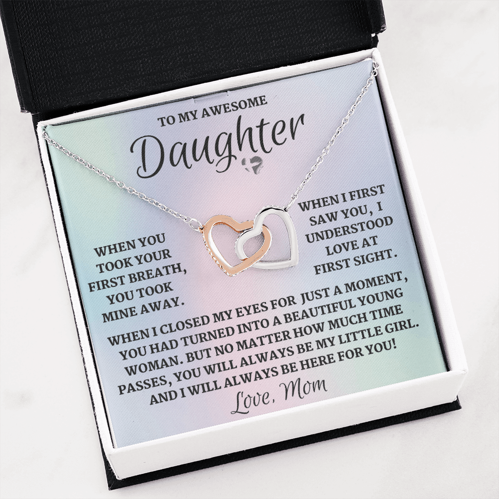 Daughter From Mom - Love at First Sight - Interlocking Hearts S&G HGF#103FL Jewelry 