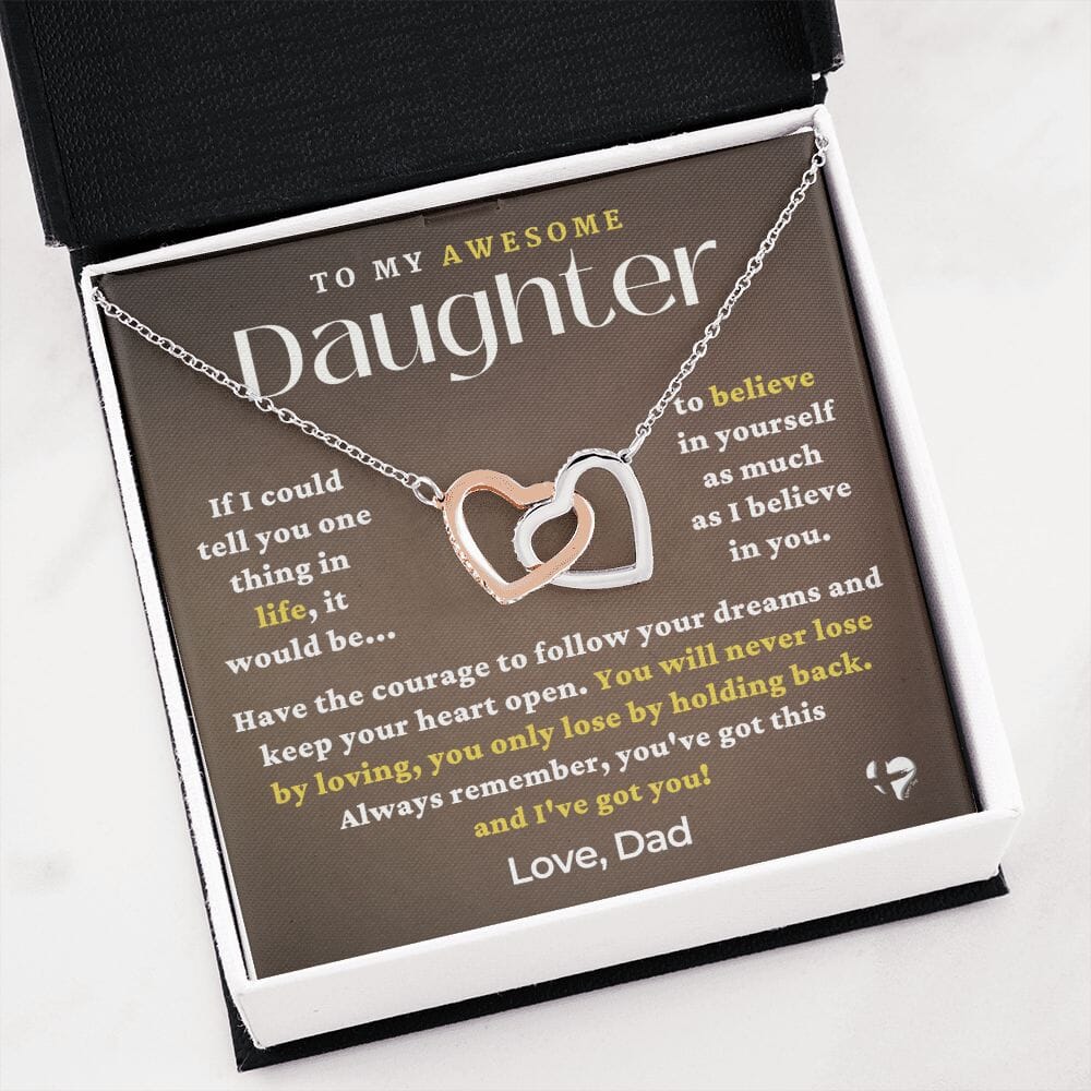 HGF#229IHv2 Daughter - You've Got This pop Interlock Hearts S&G Jewelry 