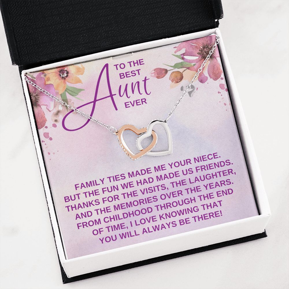 Best Aunt Ever - We're Family And Friends - Interlocking Hearts HGF#154ih Jewelry 