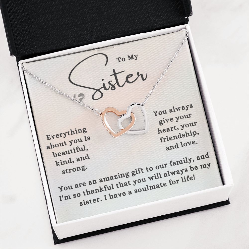 Sister - An Amazing Gift - Interlocking Hearts HGF#181IH Jewelry 