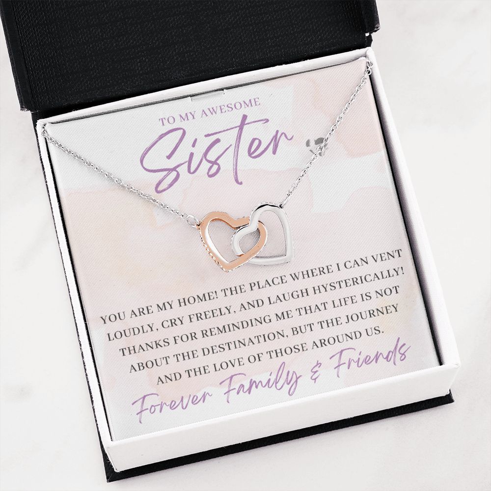 Awesome Sister - You Are My Home - Interlocking Hearts HGF#180IH Jewelry 