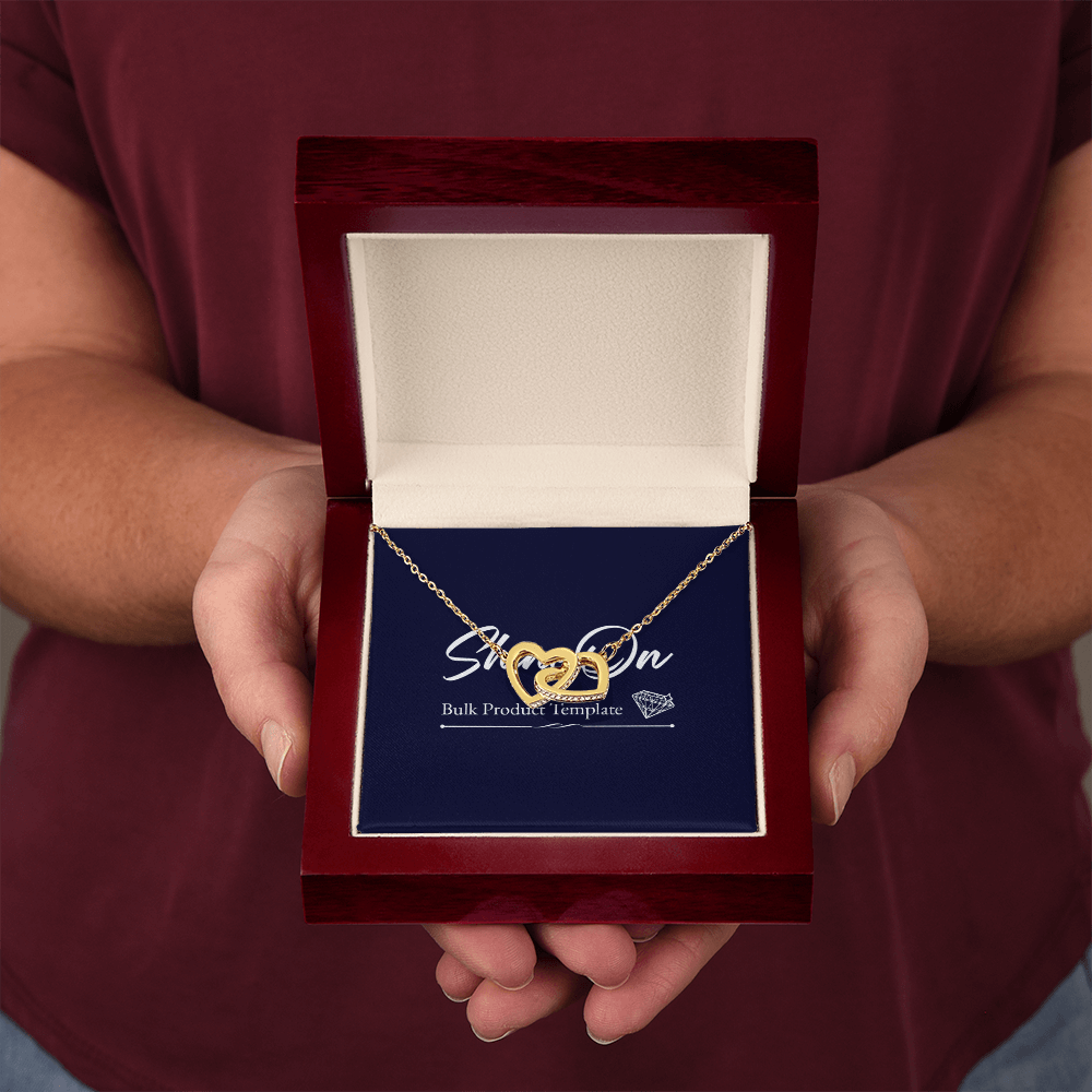 Interlock Hearts S&G Jewelry 18K Yellow Gold Finish Luxury Box 