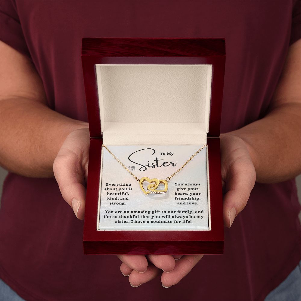 Sister - An Amazing Gift - Interlocking Hearts HGF#181IH Jewelry 18K Yellow Gold Finish Luxury Box 