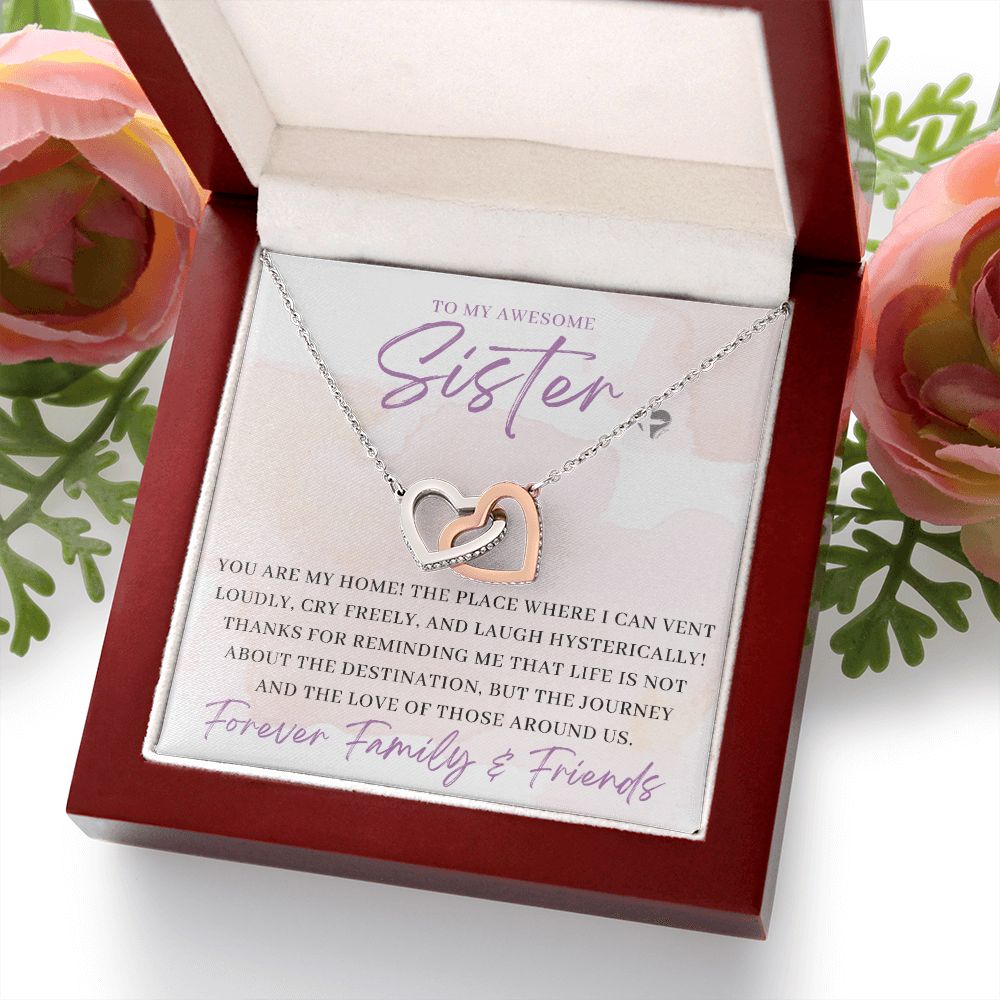 Awesome Sister - You Are My Home - Interlocking Hearts HGF#180IH Jewelry 