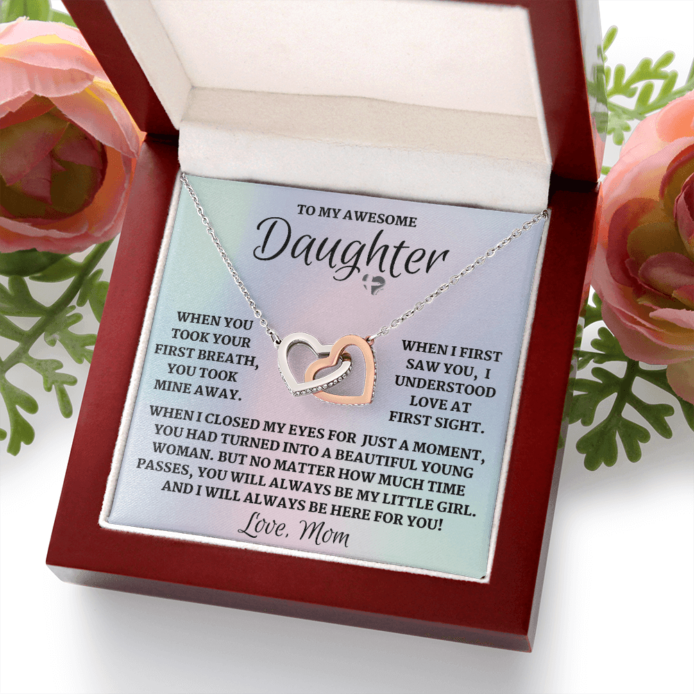 Daughter From Mom - Love at First Sight - Interlocking Hearts S&G HGF#103FL Jewelry 