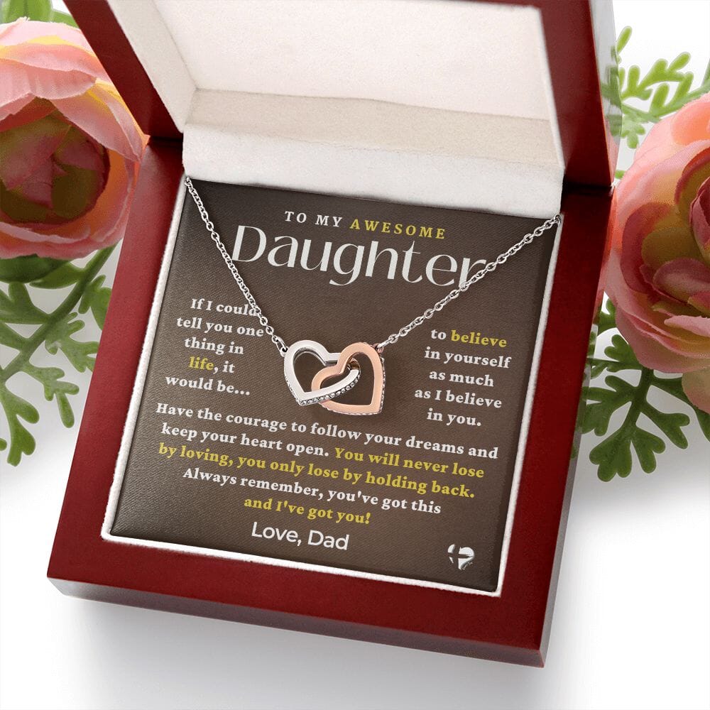 HGF#229IHv2 Daughter - You've Got This pop Interlock Hearts S&G Jewelry 