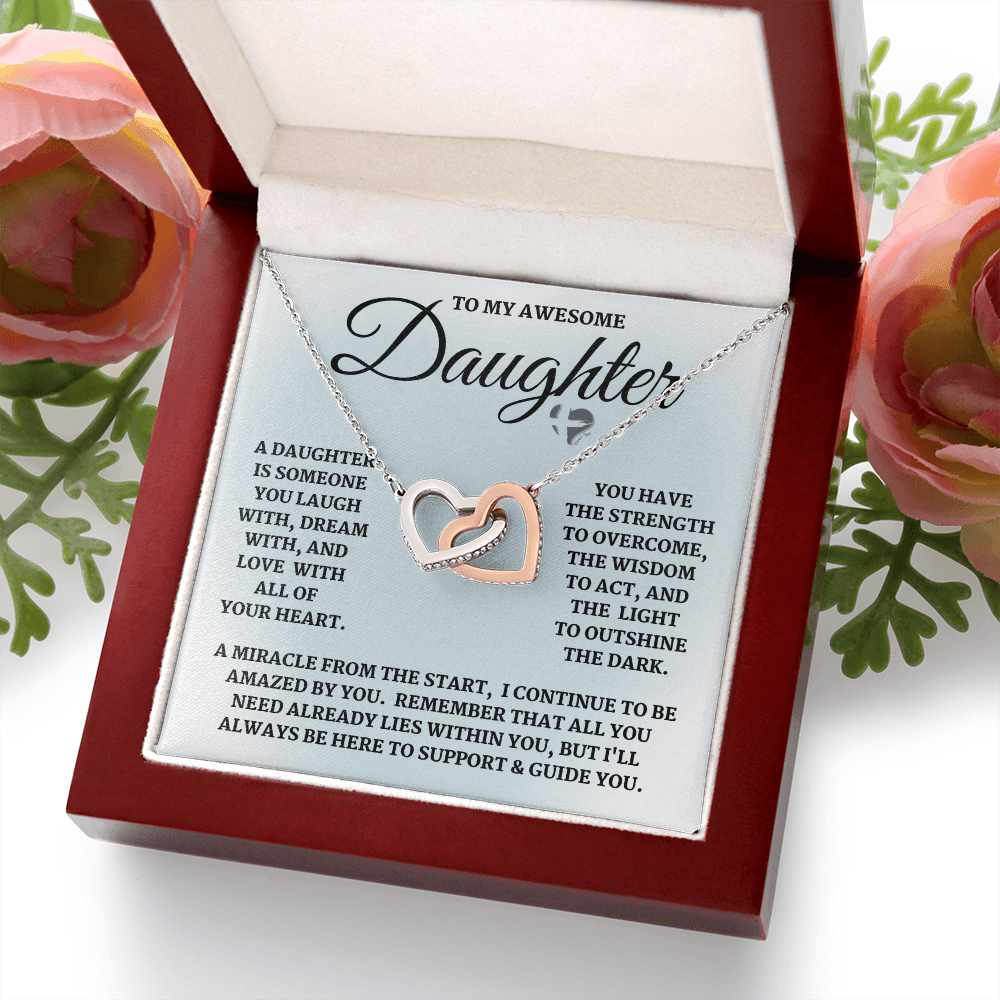 Daughter - Laugh, Dream, Love - Interlock Hearts S&G HGF#124IHb3 Jewelry 