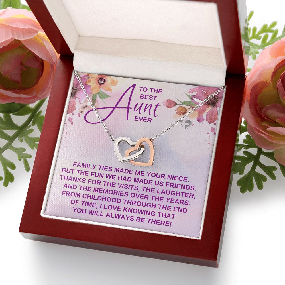 Best Aunt Ever - We're Family And Friends - Interlocking Hearts HGF#154ih Jewelry 