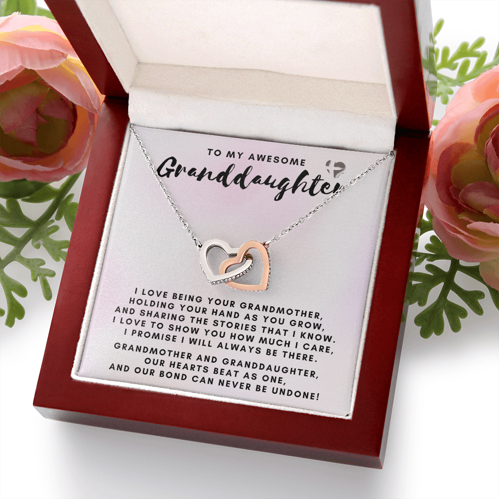 Granddaughter - Our Bond Never Undone - Interlocking Hearts S&G HGF#130IH Jewelry 
