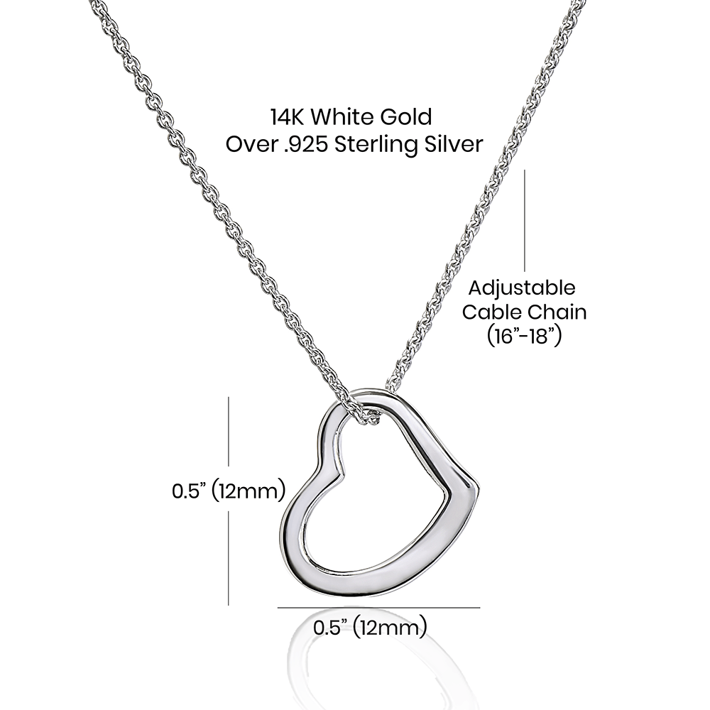 Daughter - Laugh Dream Love - Delicate Heart Necklace HGF3123DHb3 Jewelry 