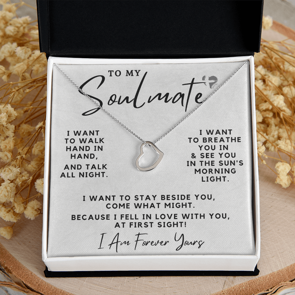 Soulmate - Hand In Hand - Delicate Heart HGF#109DH Jewelry 14K White Gold Finish Standard Box 