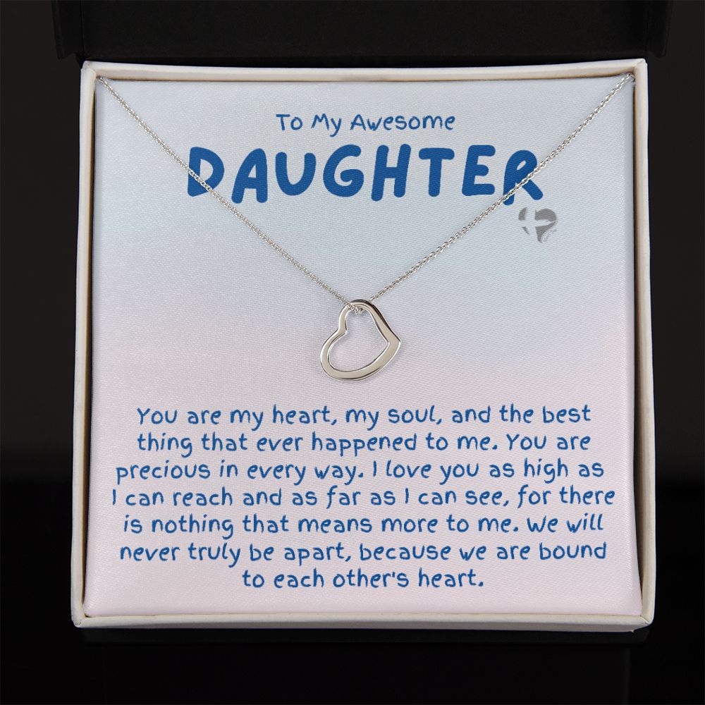 Daughter - Precious In Every Way - Delicate Heart Necklace HGF#183DH Jewelry 