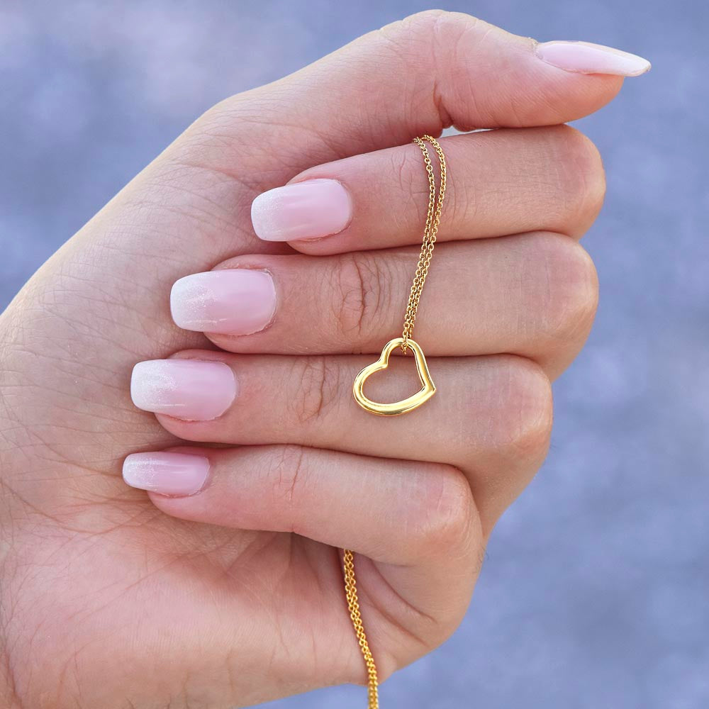 Daughter - Laugh Dream Love - Delicate Heart Necklace HGF3123DHb3 Jewelry 
