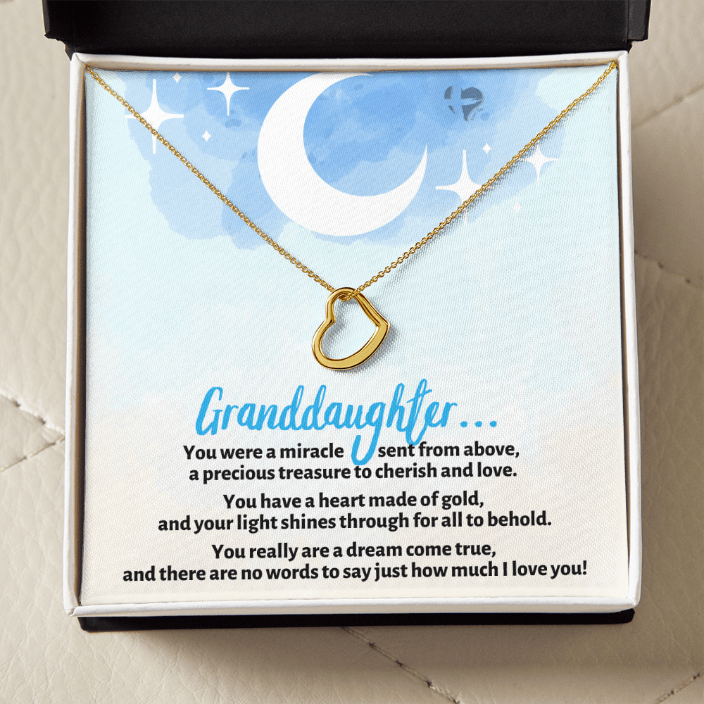 Granddaughter - Dream Come True - Delicate Heart HGF#129DHb2 Jewelry 18k Yellow Gold Finish Standard Box 