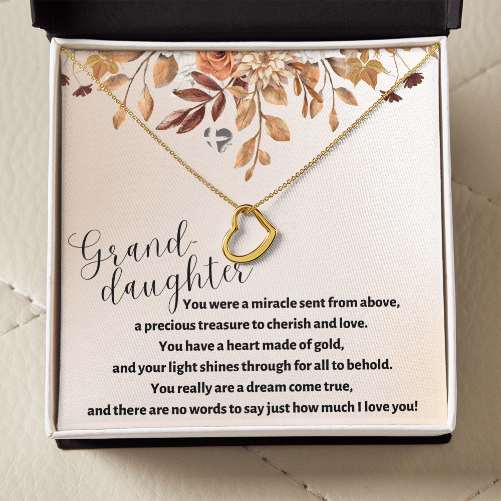 Granddaughter - Heart of Gold - Delicate Heart HGF#129DHb1 Jewelry 18k Yellow Gold Finish Standard Box 