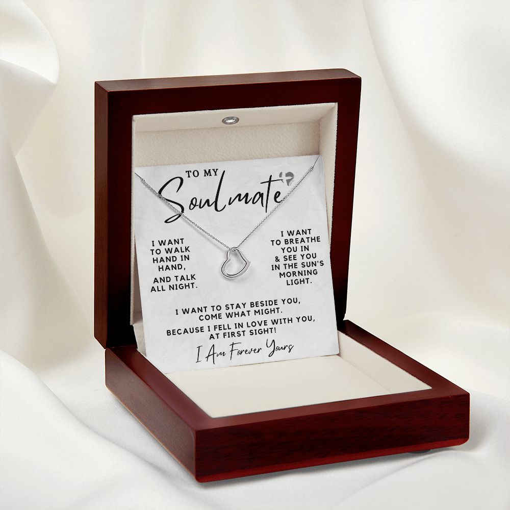 Soulmate - Hand In Hand - Delicate Heart HGF#109DH Jewelry 14K White Gold Finish Luxury Box 