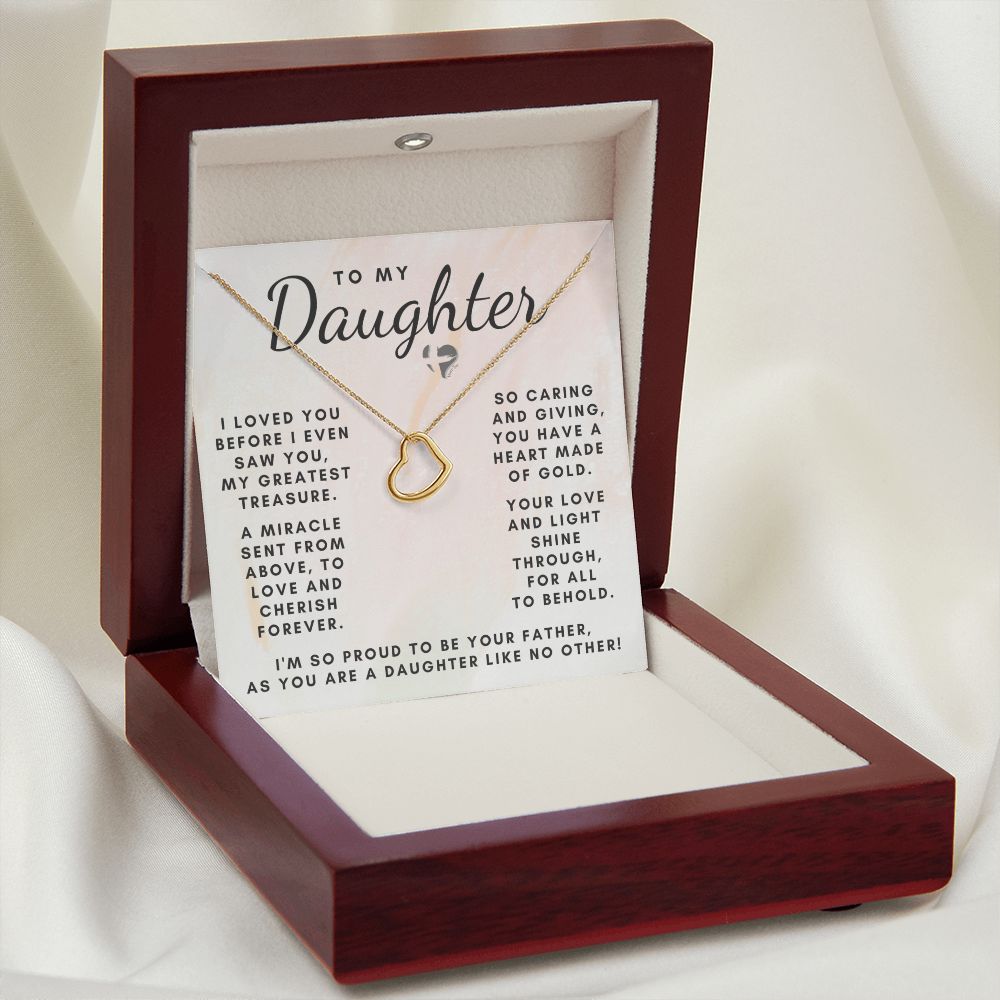 Daddy Daughter - My Greatest Treasure - Delicate Heart HGF#157DH Jewelry 