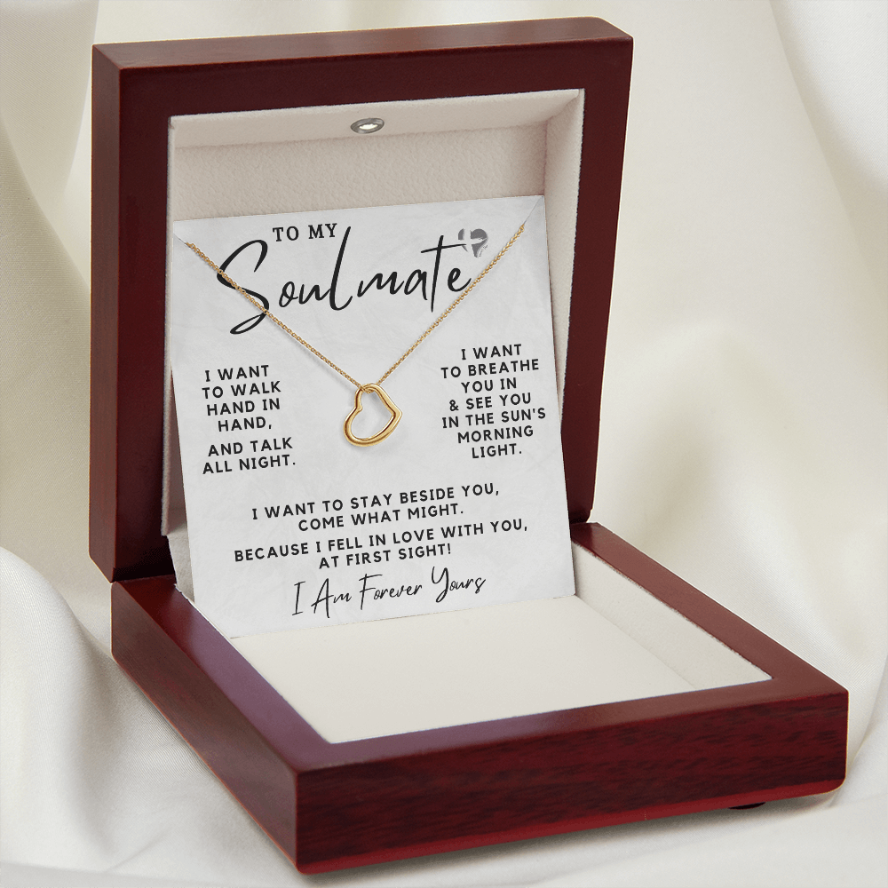Soulmate - Hand In Hand - Delicate Heart HGF#109DH Jewelry 18k Yellow Gold Finish Luxury Box 