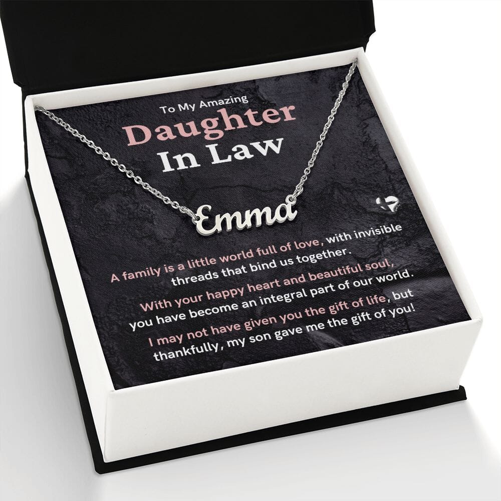 Daughter In Law - The Gift Of You - Name necklace HGF#226NN Jewelry 