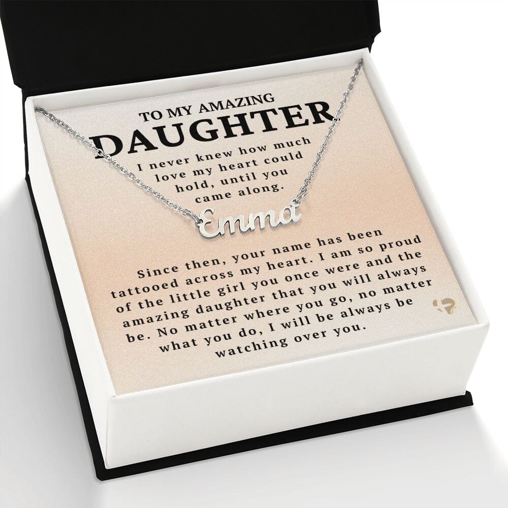 Daughter - Tattooed On My Heart - Name Necklace HGF#234NN Jewelry 