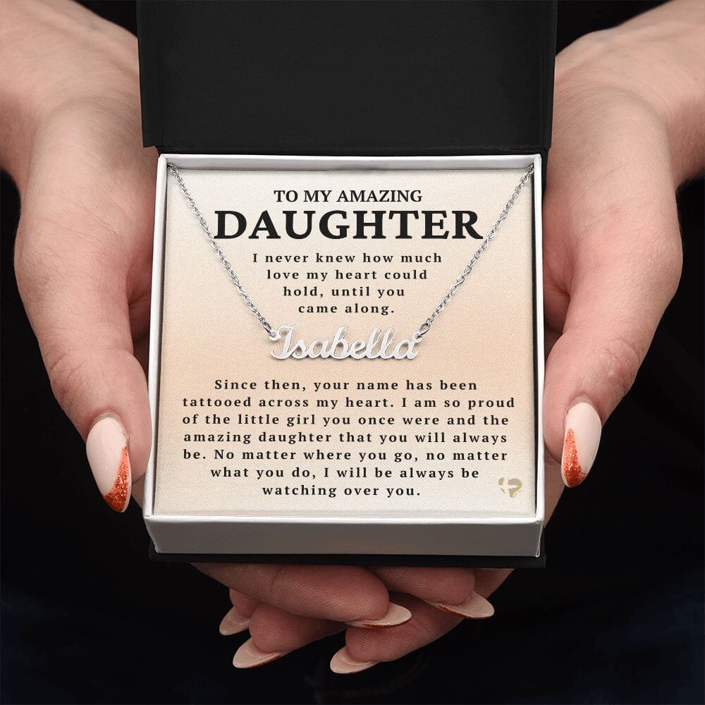 Daughter - Tattooed On My Heart - Name Necklace HGF#234NN Jewelry 