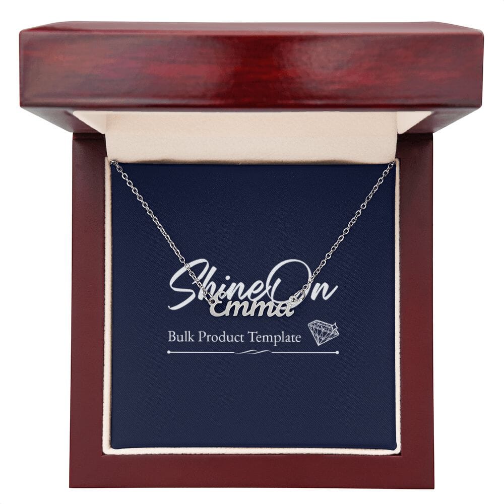 Name Necklace Jewelry Polished Stainless Steel Luxury Box 