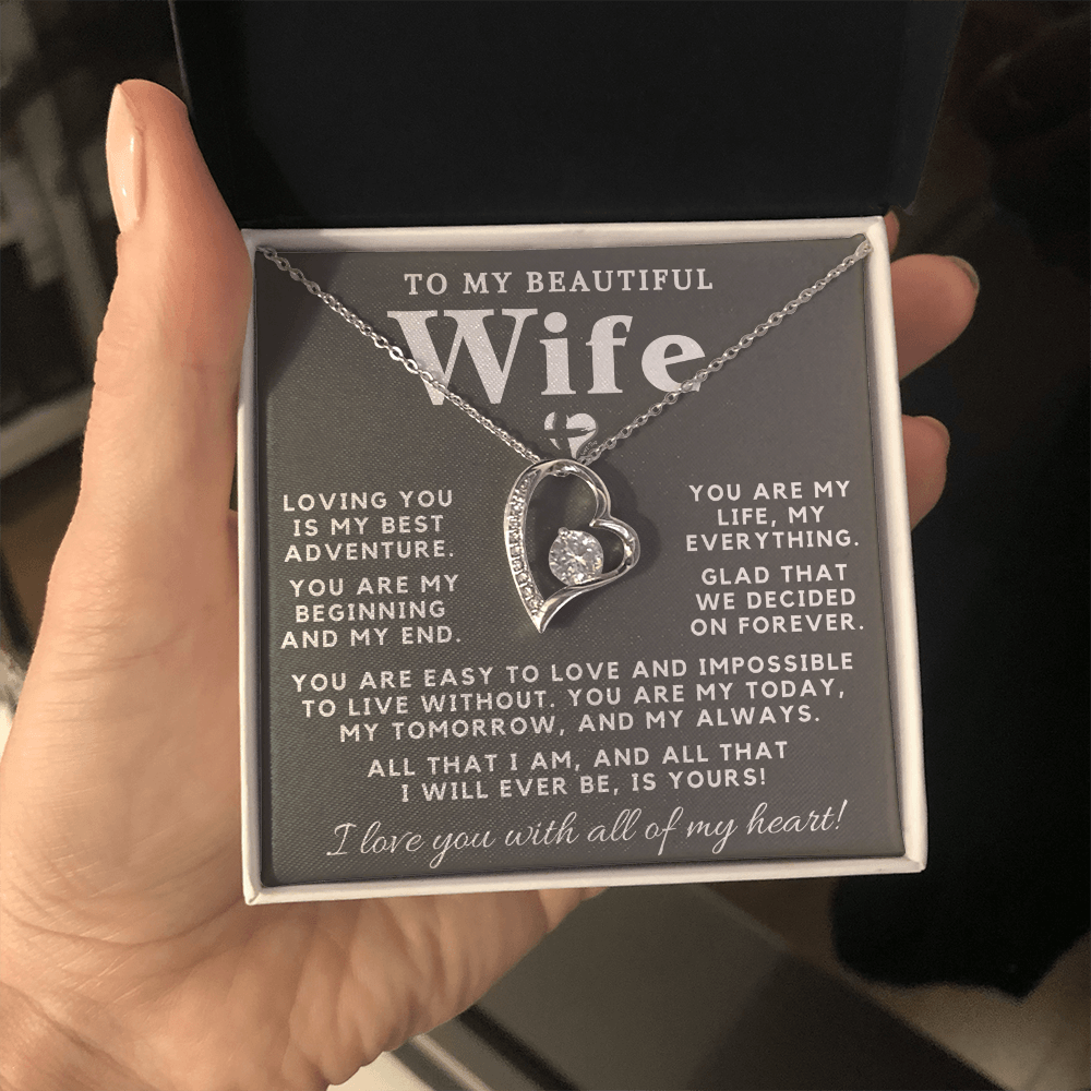 Wife - My Everything - Forever Love Heart Necklace HGF#98FLa-2 Jewelry 
