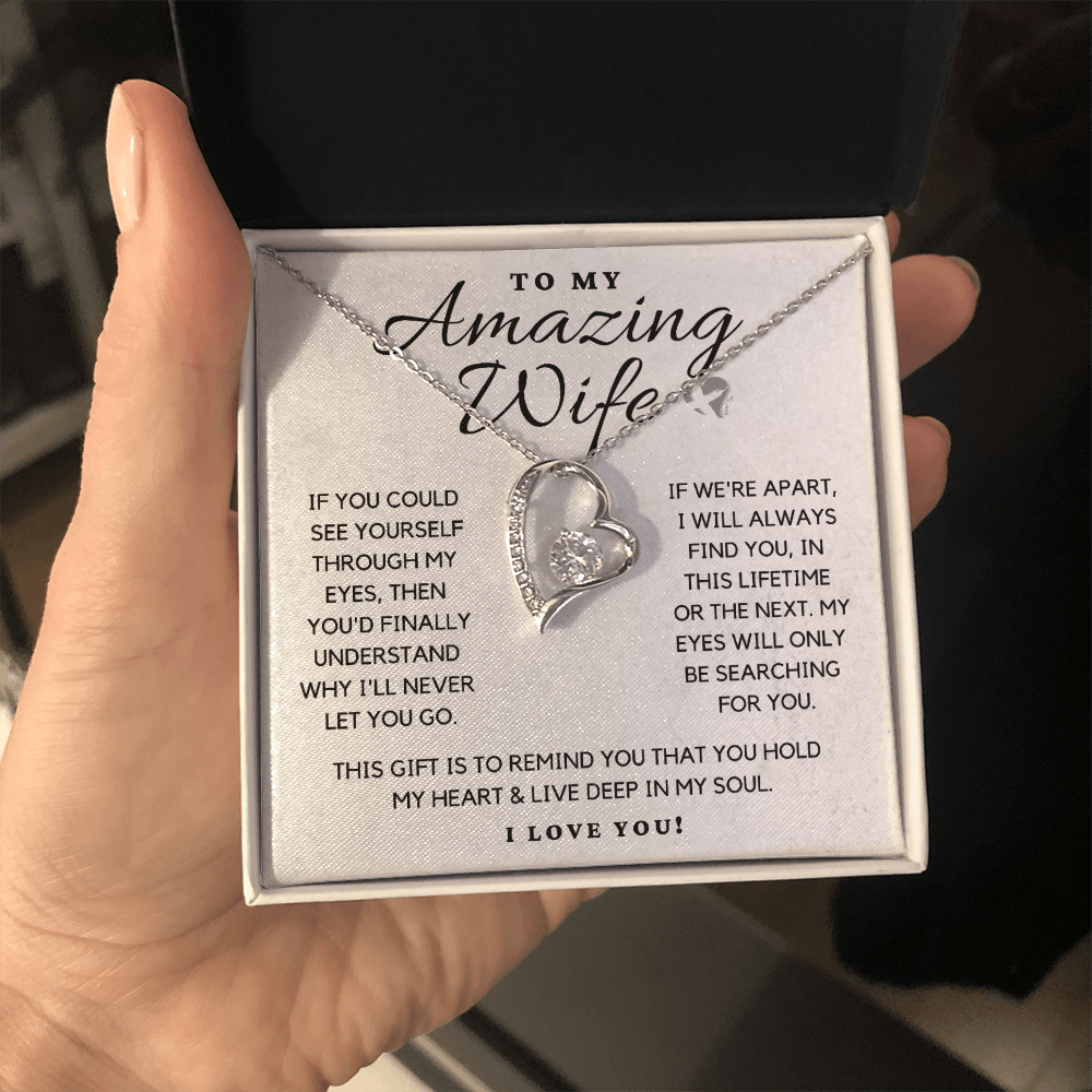 Amazing Wife - Through My Eyes - Forever Love Heart Necklace HGF#110FH Jewelry 