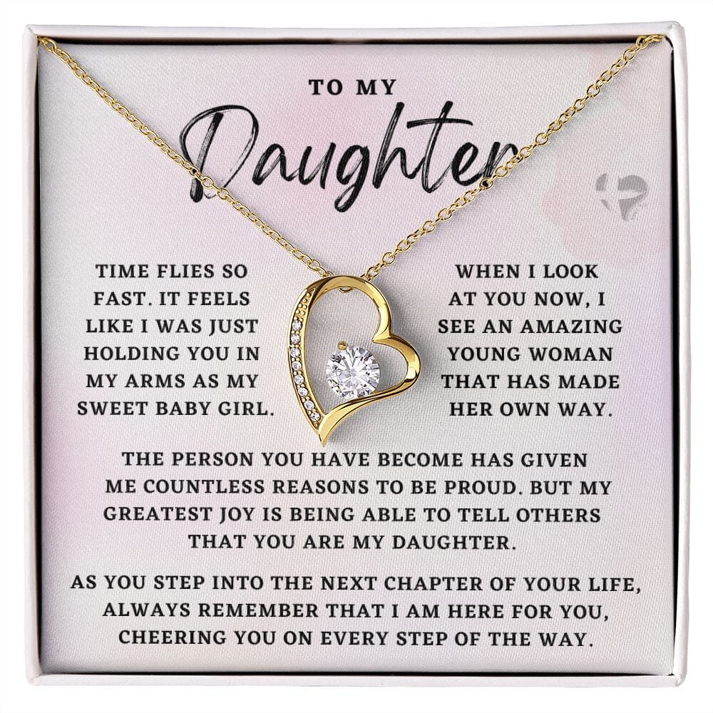 Daughter - Graduation Heart Necklace - HGF#262 Jewelry 18k Yellow Gold Finish Standard Box 