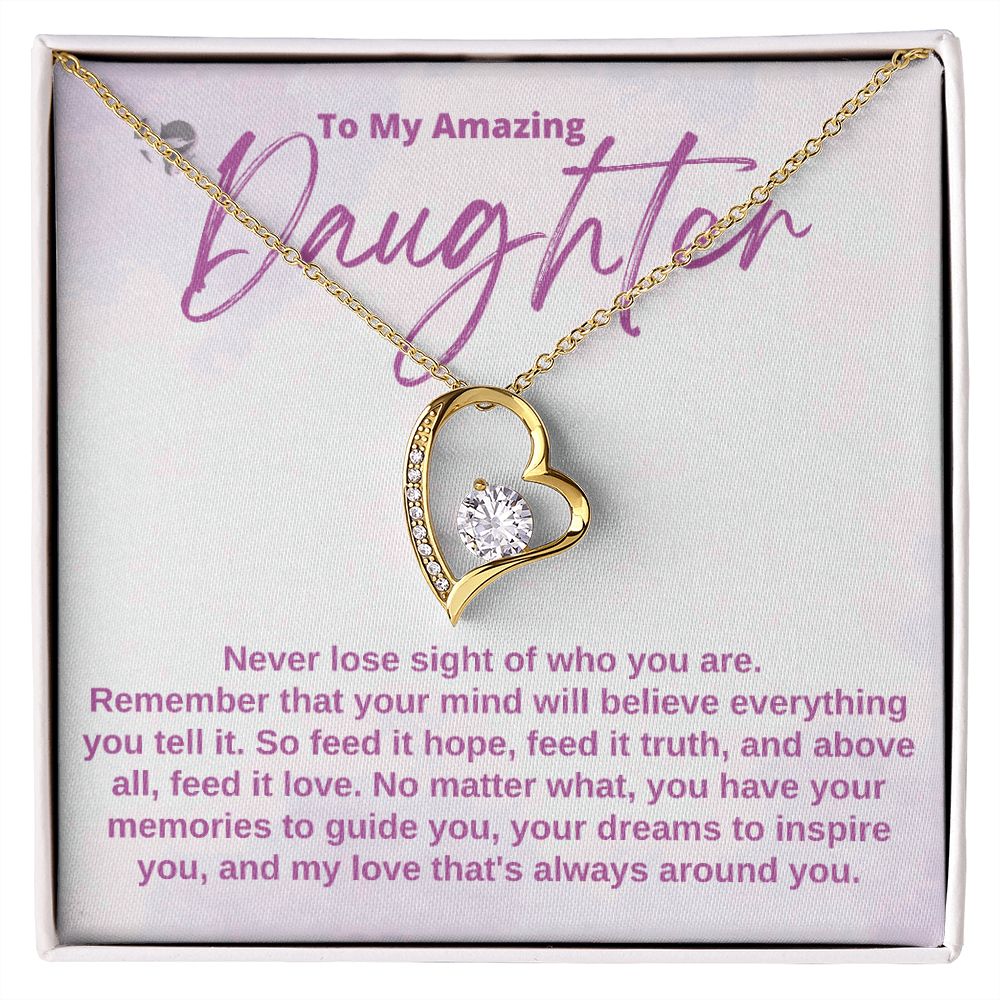 Daughter - Hope Truth & Love - Heart Necklace HGF#182FL Jewelry 18k Yellow Gold Finish Standard Box 