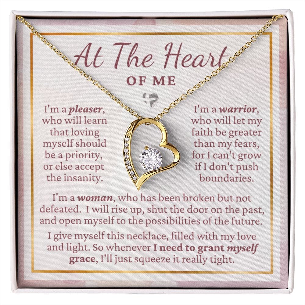 At The Heart Of Me - Self Love - Heart Necklace HGF#250FL2 Jewelry 18k Yellow Gold Finish Standard Box 